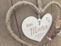 Mobile Preview: Holzschild mit Jute-Hoop "Danke Mama 1" mit individueller Gravur