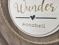 Preview: Holzschild mit Jute-Hoop "Geburt 3" mit individueller Gravur Preview: Holzschild mit Jute-Hoop "Geburt 3" mit individueller Gravur
