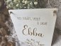 Preview: Holzschild Wimpel "Ebba" mit individueller Gravur aus Holz