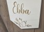 Preview: Holzschild Wimpel "Ebba" mit individueller Gravur aus Holz