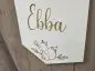 Preview: Holzschild Wimpel "Ebba" mit individueller Gravur aus Holz
