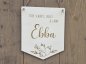 Preview: Holzschild Wimpel "Ebba" mit individueller Gravur aus Holz