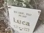 Preview: Holzschild Wimpel "Luca" mit individueller Gravur aus Holz