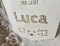 Preview: Holzschild Wimpel "Luca" mit individueller Gravur aus Holz