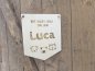 Mobile Preview: Holzschild Wimpel "Luca" mit individueller Gravur aus Holz