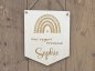 Preview: Holzschild Wimpel "Sophie" mit individueller Gravur aus Holz