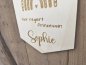 Preview: Holzschild Wimpel "Sophie" mit individueller Gravur aus Holz