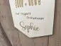 Preview: Holzschild Wimpel "Sophie" mit individueller Gravur aus Holz