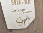 Mobile Preview: Holzschild Wimpel "Sophie" mit individueller Gravur aus Holz