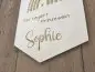 Preview: Holzschild Wimpel "Sophie" mit individueller Gravur aus Holz