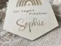 Preview: Holzschild Wimpel "Sophie" mit individueller Gravur aus Holz