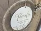 Preview: Holzschild mit Jute-Hoop "Geburt 2" mit individueller Gravur Preview: Holzschild mit Jute-Hoop "Geburt 2" mit individueller Gravur