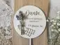 Preview: Blumenstecker Cake Topper "Danke 1" Lasergravur aus Holz