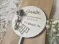 Preview: Blumenstecker Cake Topper "Danke 1" Lasergravur aus Holz