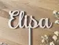 Preview: Cake Topper Schriftzug "beliebiger Text, Schriftart 1" Lasercut aus Holz