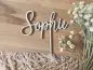 Preview: Cake Topper Schriftzug "beliebiger Text, Schriftart 3" Lasercut aus Holz