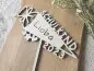 Preview: Cake Topper Schriftzug "Einschulung / Schulkind 7" Lasercut mit Gravur