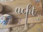 Preview: Cake Topper Schriftzug "Geburtstag 8 Acht" Lasercut aus Holz