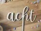 Preview: Cake Topper Schriftzug "Geburtstag 8 Acht" Lasercut aus Holz