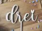 Preview: Cake Topper Schriftzug "Geburtstag 3 Drei" Lasercut aus Holz