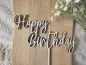 Preview: Cake Topper Schriftzug "Geburtstag Happy Birthday 11" Lasercut