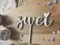 Preview: Cake Topper Schriftzug "Geburtstag 2 Zwei" Lasercut aus Holz