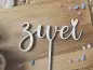 Preview: Cake Topper Schriftzug "Geburtstag 2 Zwei" Lasercut aus Holz