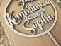 Preview: Cake Topper Schriftzug "Kommunion 2" Lasercut aus Holz