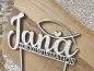 Preview: Cake Topper Schriftzug "Konfirmation 4" Lasercut aus Holz