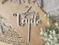 Preview: Cake Topper Schriftzug "Taufe 1" Lasercut aus Holz