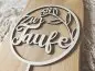 Preview: Cake Topper Schriftzug "Taufe 3" Lasercut aus Holz