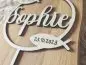 Preview: Cake Topper Schriftzug "Taufe 4" Lasercut aus Holz