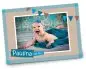 Preview: Geburtskarte Babykarte DIN A6 A5 quer Paulina tuerkis