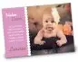 Preview: Geburtskarte Babykarte DIN A6 A5 quer Larissa rosa