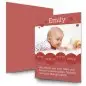 Preview: Geburtskarte Babykarte DIN A6 A5 hoch Emily rot