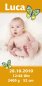 Preview: Geburtskarte Babykarte DIN Lang hoch Luca gelb