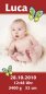 Preview: Geburtskarte Babykarte DIN Lang hoch Luca rot