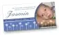 Preview: Geburtskarte Babykarte DIN Lang quer Jasmin blau
