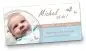 Preview: Geburtskarte Babykarte DIN Lang quer Michel blau