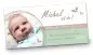Preview: Geburtskarte Babykarte DIN Lang quer Michel gruen