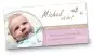 Preview: Geburtskarte Babykarte DIN Lang quer Michel rosa