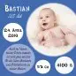 Preview: Geburtskarte Babykarte quadratisch 125 mm 210 Bastian blau