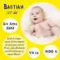 Preview: Geburtskarte Babykarte quadratisch 125 mm 210 Bastian gelb