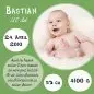 Preview: Geburtskarte Babykarte quadratisch 125 mm 210 Bastian gruen