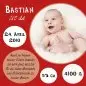 Preview: Geburtskarte Babykarte quadratisch 125 mm 210 Bastian rot