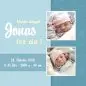 Preview: Geburtskarte Babykarte quadratisch 125 mm 210 Jonas blau