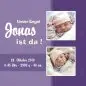 Preview: Geburtskarte Babykarte quadratisch 125 mm 210 Jonas lila