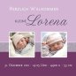 Preview: Geburtskarte Babykarte quadratisch 125 mm 210 Lorena lila