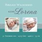 Preview: Geburtskarte Babykarte quadratisch 125 mm 210 Lorena tuerkis
