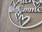 Preview: Lasercut Hoop "Willkommen 4" mit individuellem Laserschnitt Preview: Lasercut Hoop "Willkommen 4" mit individuellem Laserschnitt